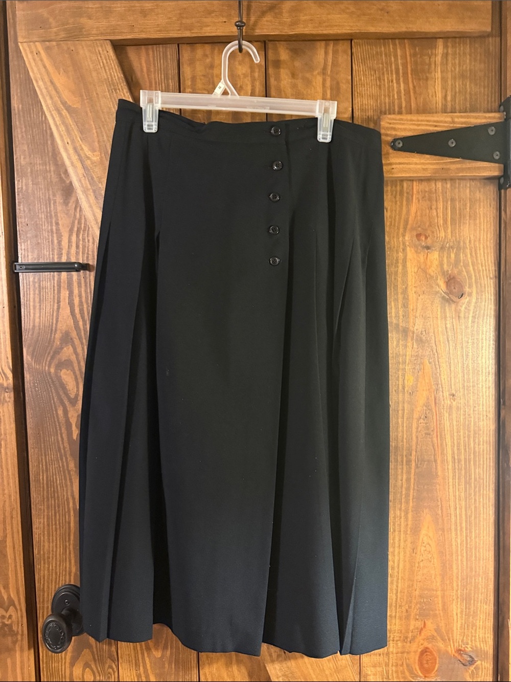 Norton McNaughton Black A-Line Skirt with Side Buttons